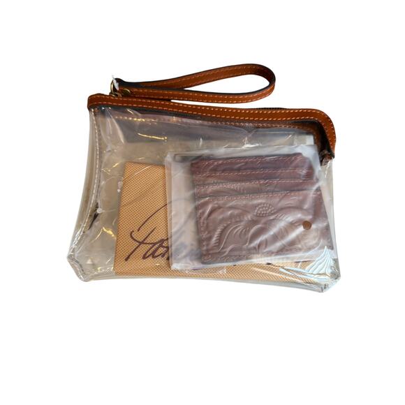 Patricia Nash Leather Trim Clear Stadium Bag & Card Holder - Picture 5 of 6